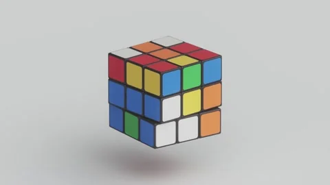 Puzzle Cube 3x3 solving loop animation Stock Footage 279443048
