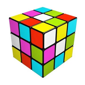 Puzzle cube isolated on white background Stock Illustration