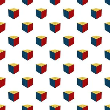 Puzzle cube repeating pattern creating seamless background 스톡 일러스트