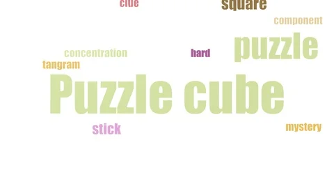 Puzzle Cube Wordcloud Animated On White Background Stock Footage 107242316