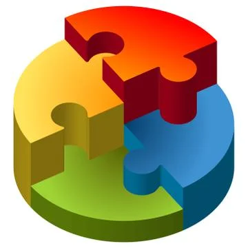 Puzzle diagram three dimensional Illustrazione stock
