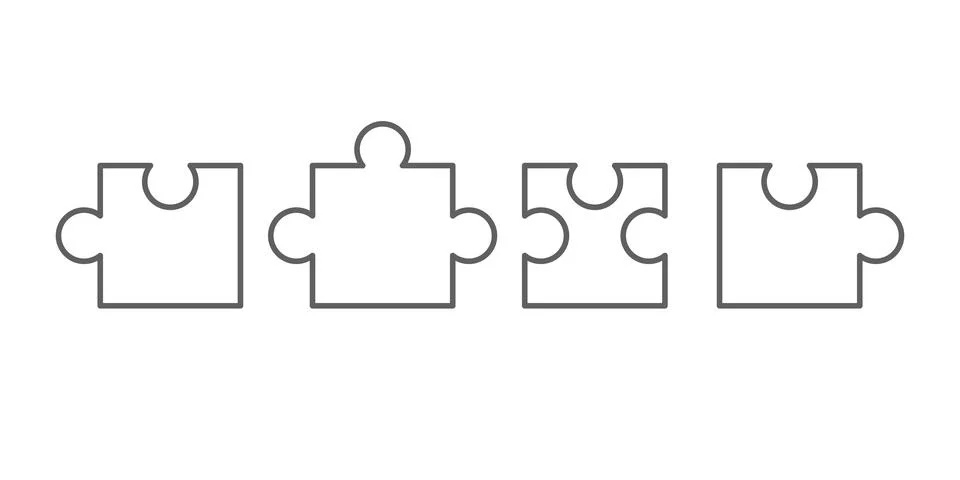Puzzle different line icon. A simple element isolated on a white background. Stock Illustration
