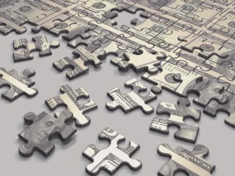 Puzzle Dollars Illustrazione stock