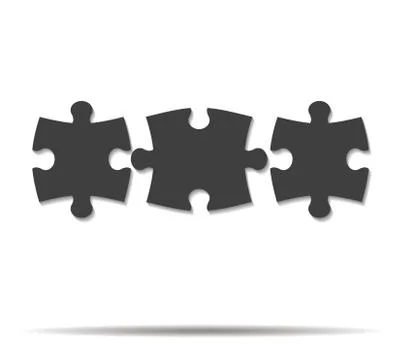 Puzzle double shadow icon vector Illustrazione stock