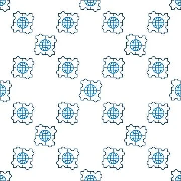 Puzzle with Earth vector Multipolarity outline seamless pattern Illustrazione stock