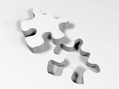 Puzzle elements, 3d render Stock Illustration