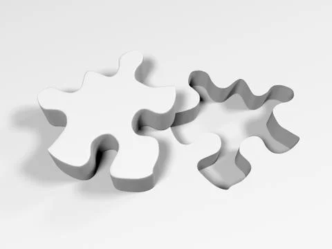 Puzzle elements, 3d render Stock Illustration