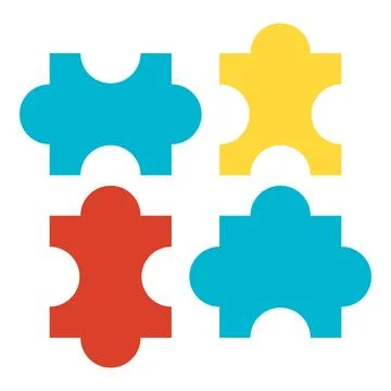 Puzzle Elements Business Process Flat Icon Illustrazione stock