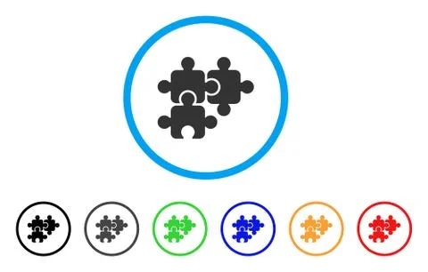 Puzzle Elements Rounded Icon 스톡 일러스트