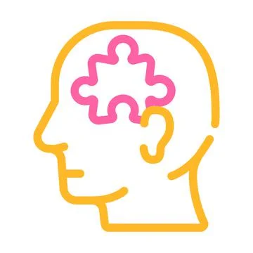 Puzzle employee problem and task color icon vector illustration Stock Illustration