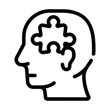 Puzzle employee problem and task line icon vector illustration Illustrazione stock