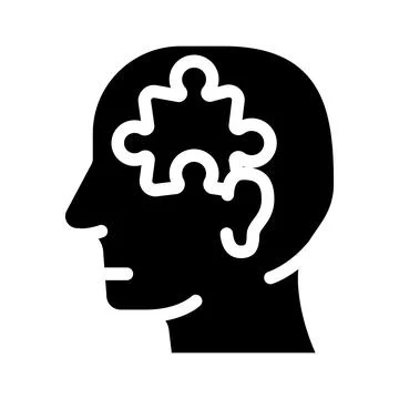 Puzzle employee problem and task glyph icon vector illustration Illustrazione stock