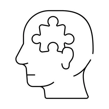 Puzzle employee problem and task line icon vector illustration Illustrazione stock