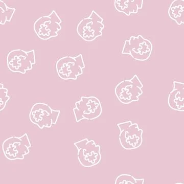 Puzzle employee problem and task line vector seamless pattern Stock Illustration