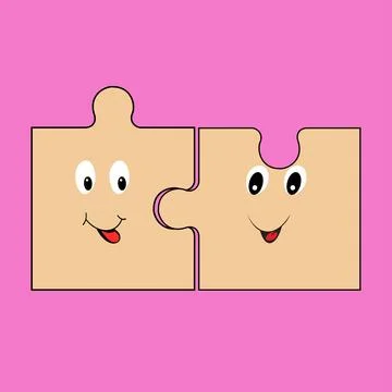Puzzle face Stock Illustration
