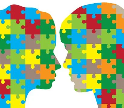 Puzzle Faces Illustrazione stock