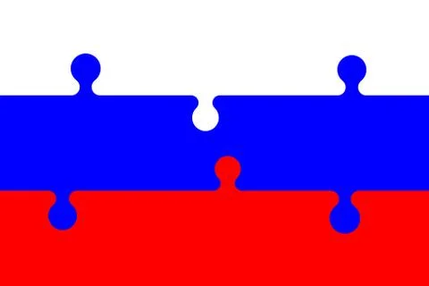 Puzzle flag of Russia.Vector illustration. 스톡 일러스트