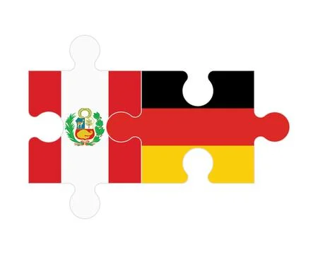 Puzzle of flags of Peru and Germany, vector Illustration