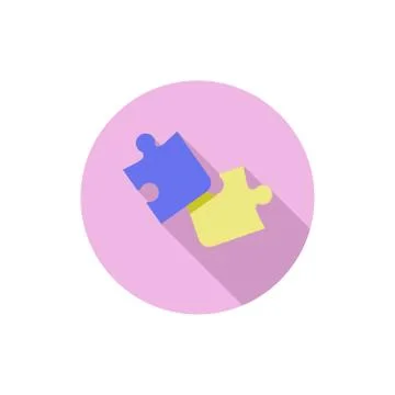Puzzle flat design pink background Stock Illustration