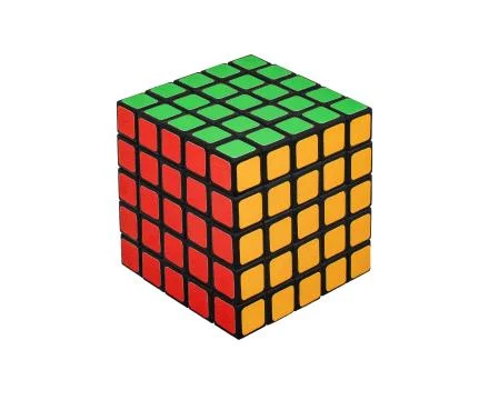 Puzzle in the form of a collapsible cube on a white background Stock Photos