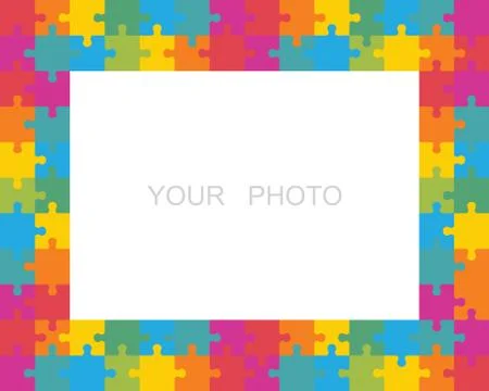 Puzzle frame or border Stock Illustration