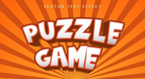 Puzzle game 3d vector editable text 스톡 일러스트