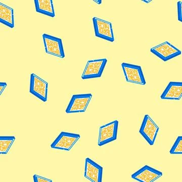 Puzzle game board table isometric icon seamless pattern イラスト素材