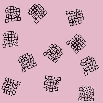 Puzzle game board table line seamless pattern Stock Illustration