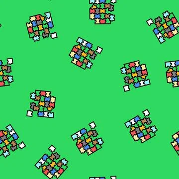 Puzzle game board table vector seamless pattern Stock Illustration