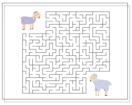 A puzzle game for children go through the maze. Help me walk through the ma.. Stock Illustration
