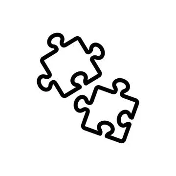 Puzzle game icon vector outline illustration 스톡 일러스트