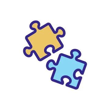 Puzzle game icon vector outline illustration Stock Illustration