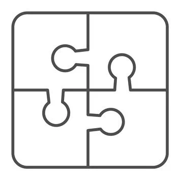 Puzzle, game, jigsaw, thinking, resolve thin line icon, education concept Ilustración de archivo