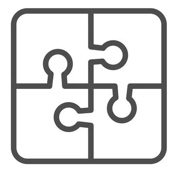 Puzzle, game, jigsaw, thinking, resolve line icon, education concept, solution Ilustración de archivo