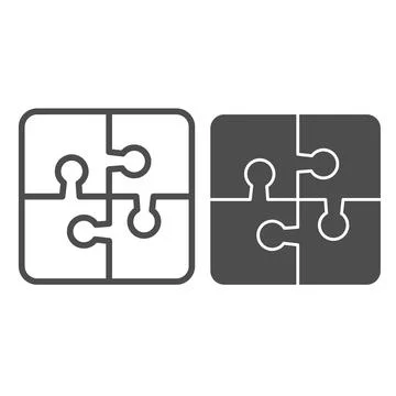 Puzzle, game, jigsaw, thinking, resolve line and solid icon, education concept Ilustración de archivo