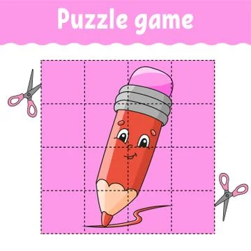 Puzzle game for kids. Education developing worksheet. Back to school. Color a Stock Illustration