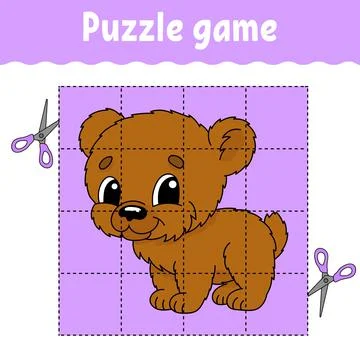 Puzzle game for kids. Education developing worksheet. Learning game for child Illustrazione stock