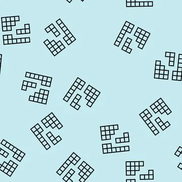 Puzzle game line seamless pattern Stock Illustration
