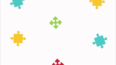 Puzzle game pieces pattern animation Video stock 139925560