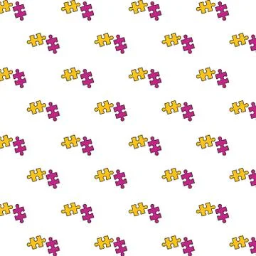 Puzzle game pieces solution pattern background Illustrazione stock