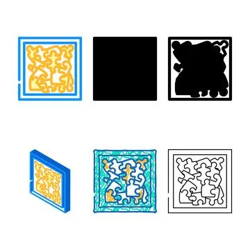Puzzle game simplified board table color icon vector Stock Illustration