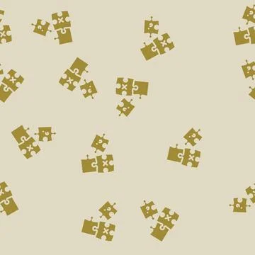 Puzzle game solution glyph vector seamless pattern Stock Illustration