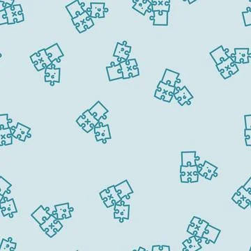 Puzzle game solution line vector seamless pattern Stock Illustration
