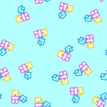 Puzzle game solution vector seamless pattern Stock Illustration