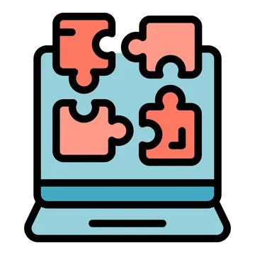 Puzzle gameplay icon vector flat Stock Illustration