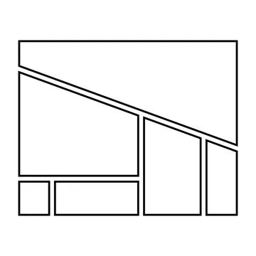 Puzzle geometric shapes with triangle rectangles in abstract math layout Stock Illustration