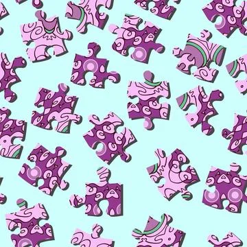 Puzzle graphical seamless pattern with puzzle pieces Copyright: xZoonar.co... Stock Photos