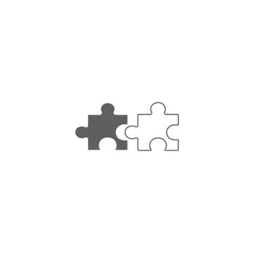 Puzzle gray flat vector icon isolated Stock Illustration