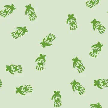 Puzzle hand jigsaw glyph vector seamless pattern Stock Illustration