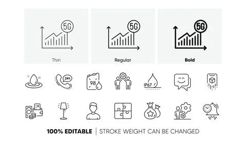 Puzzle, Headshot and Loyalty points line icons. For web app, printing. Line Stock Illustration